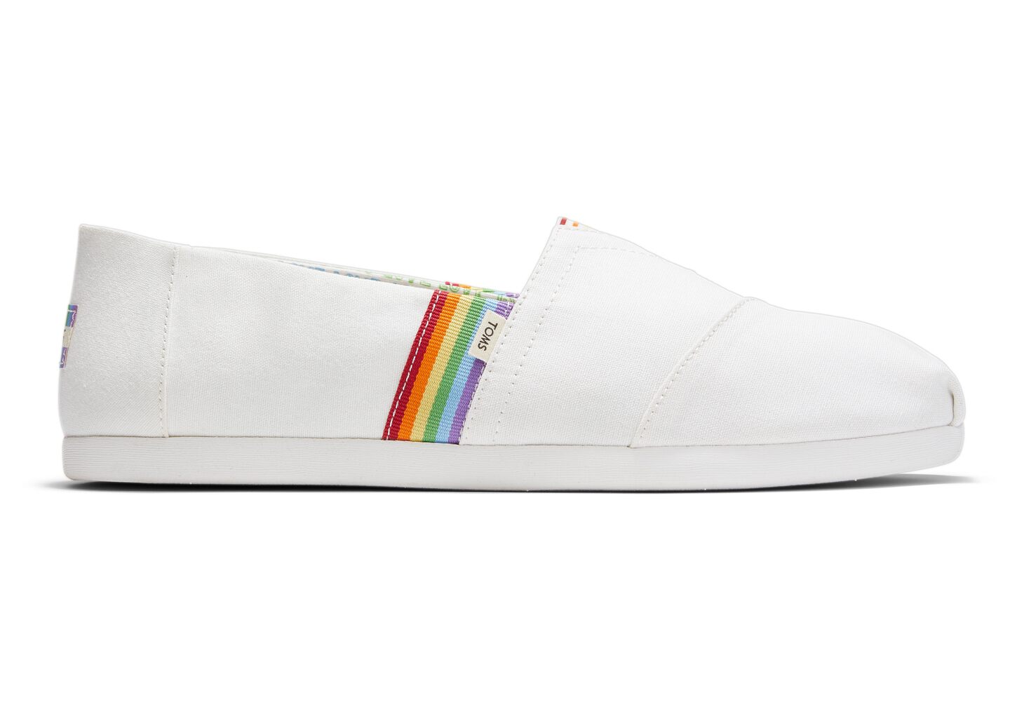 Toms UNITY Rainbow Stripe - Mens Alpargata Espadrilles - White - NZ - 536402YED